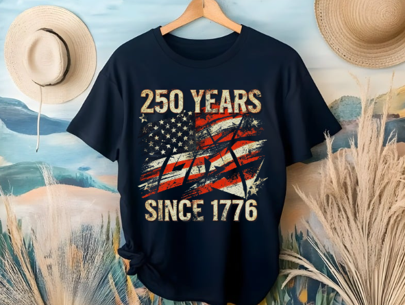 250 Years Freedom Celebration Grunge PNG - Vintage Patriotic Design